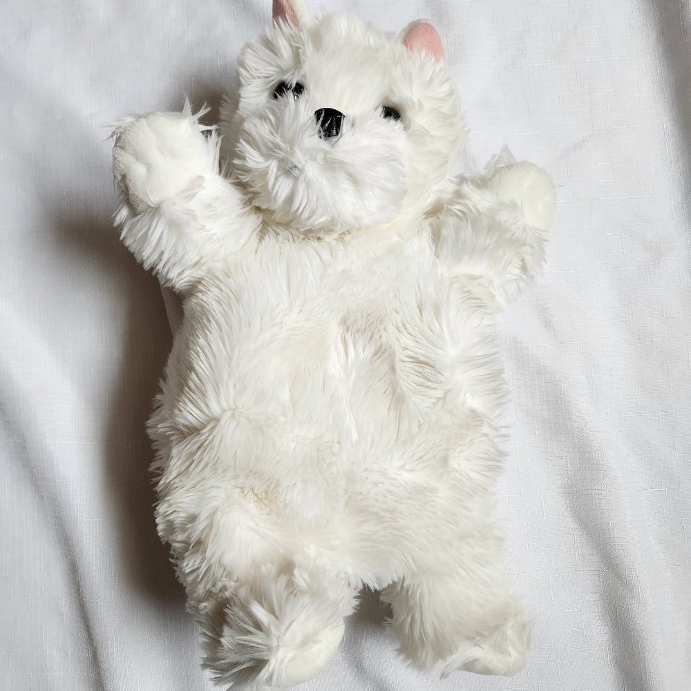 Girl`s White Dog Backpack